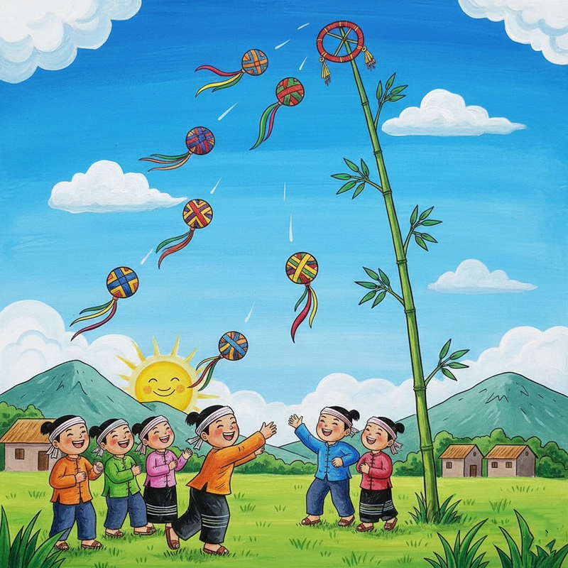 Tranh vẽ trò chơi ném còn