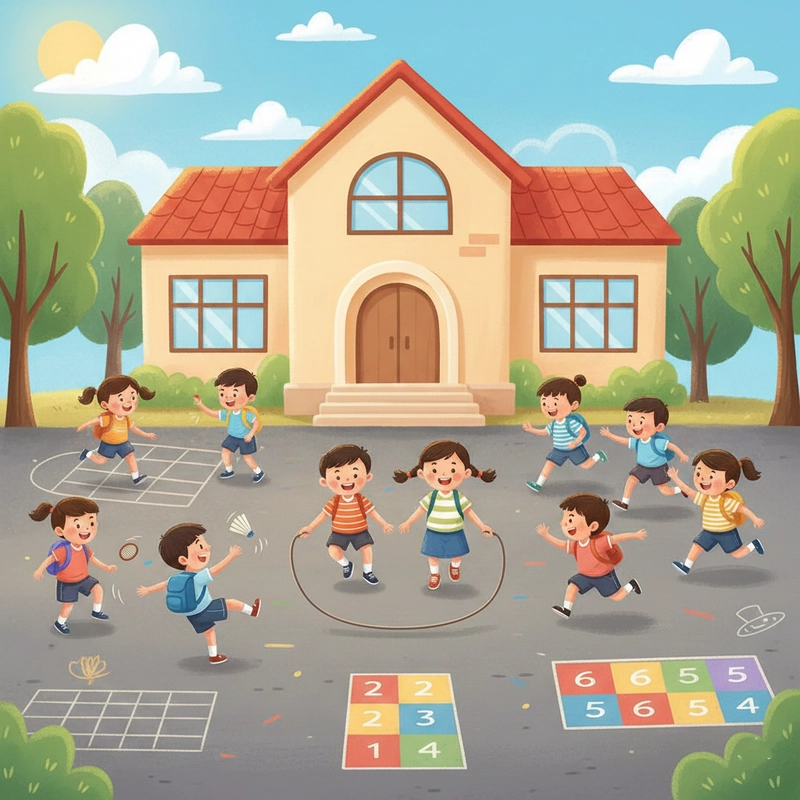 Tranh vẽ trường tiểu học 3d