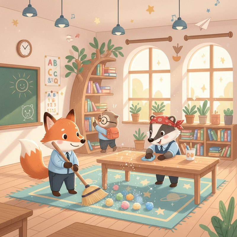 Tranh vẽ trường tiểu học hiệu ứng chiều sâu