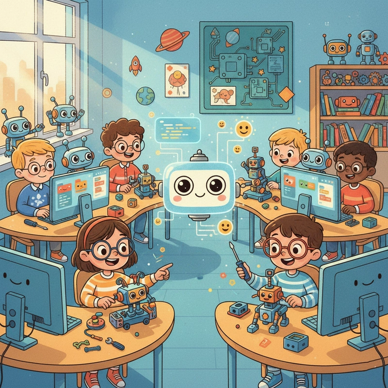 Tranh vẽ trường tiểu học mang cảm xúc tuổi thơ