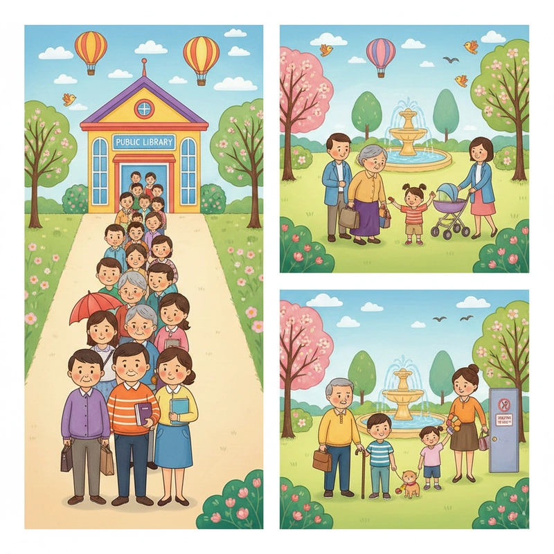 Tranh vẽ ứng xử văn minh nơi công cộng sinh động