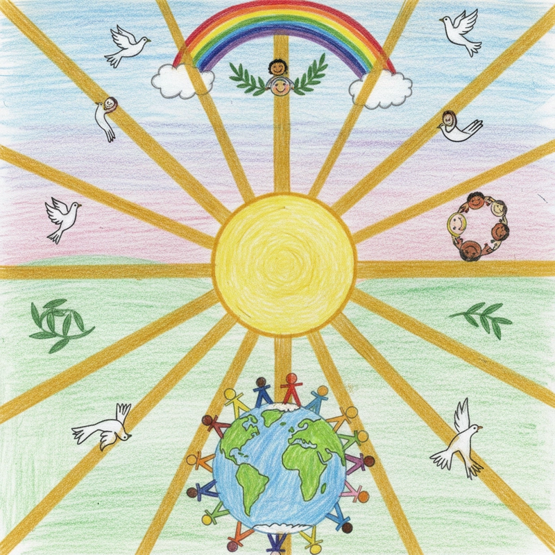 Tranh vẽ về hòa bình thế giới gần gũi