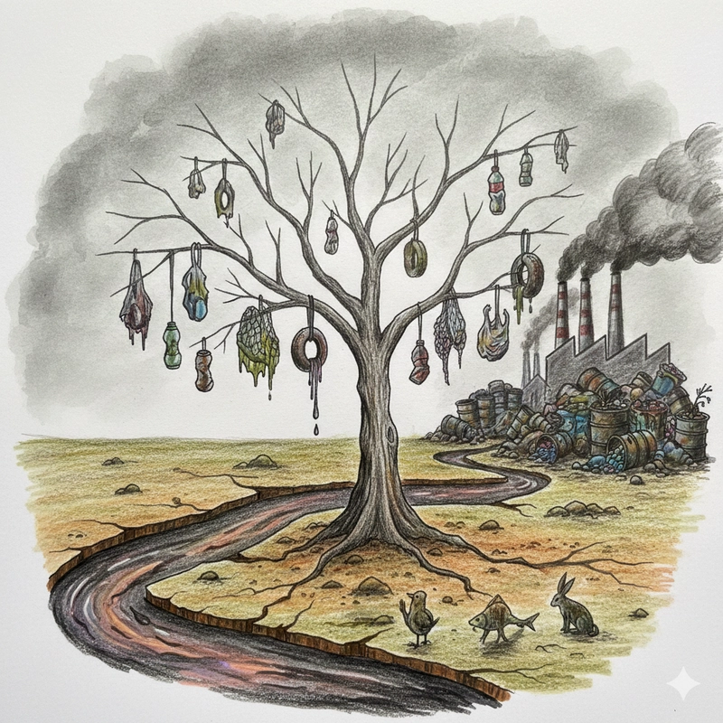 Tranh vẽ về ô nhiễm môi trường trực quan