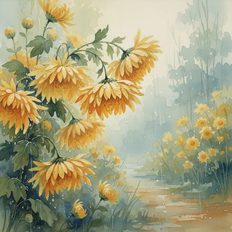 Tranh vườn hoa cúc truyền cảm hứng