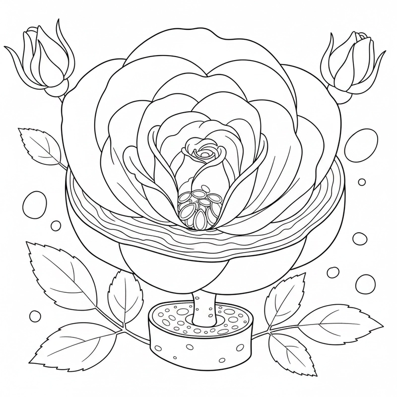 Tranh vườn hoa hồng cho bé tô