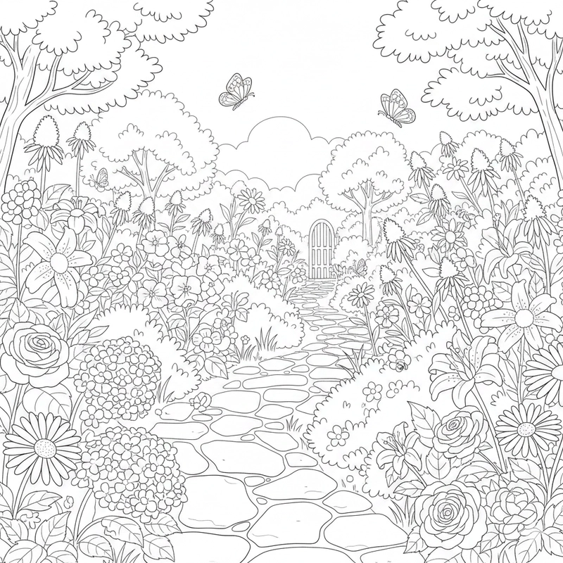 Tranh vườn hoa mùa xuân tạo hứng thú