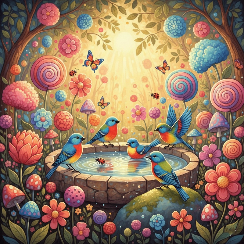 Tranh vườn hoa phong cảnh