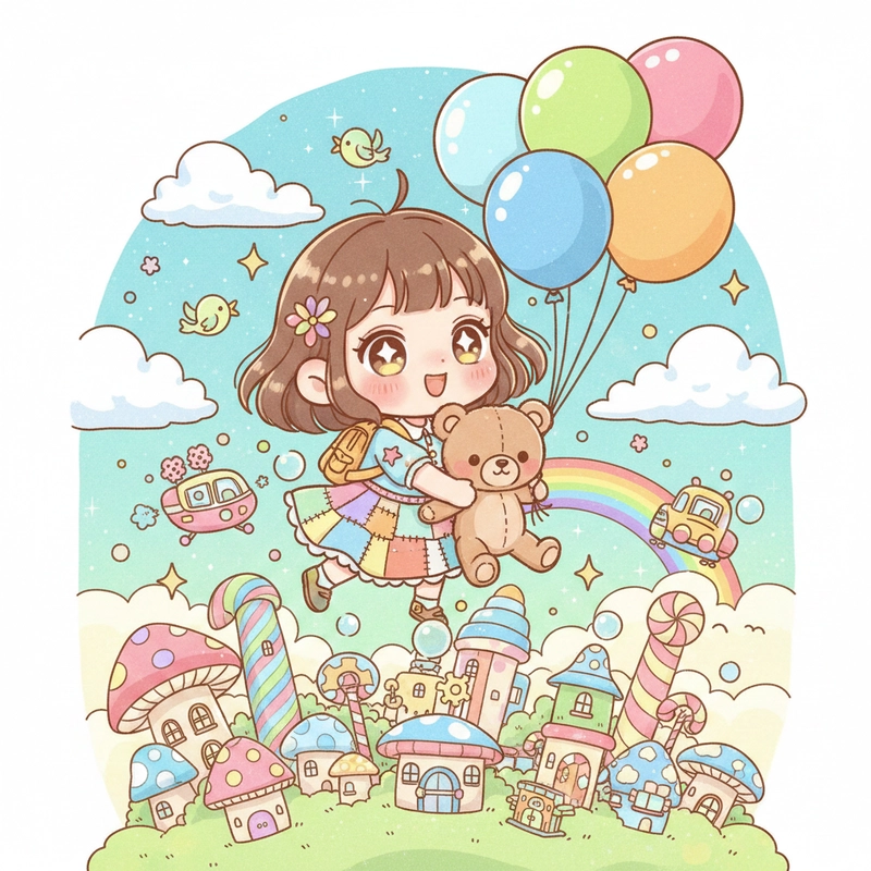 Vẽ anime đơn giản Chibi Cute Girl dễ thực hiện.