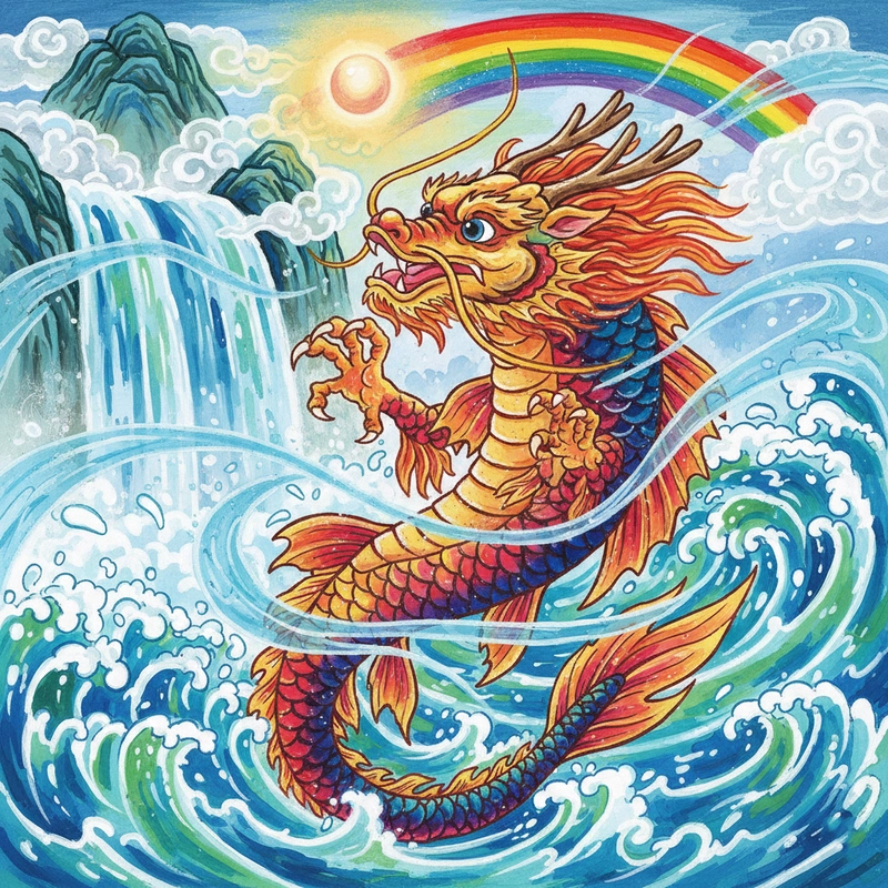 Vẽ cá chép hóa rồng cho người mới