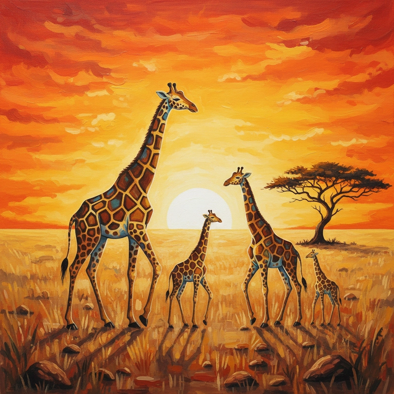 Vẽ động vật hoang dã ở Châu Phi.