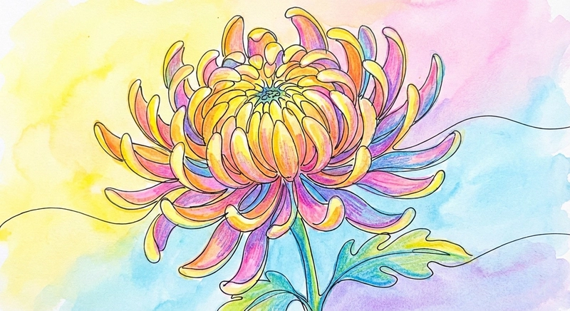 Vẽ hoa cúc đại đoá cho người mới