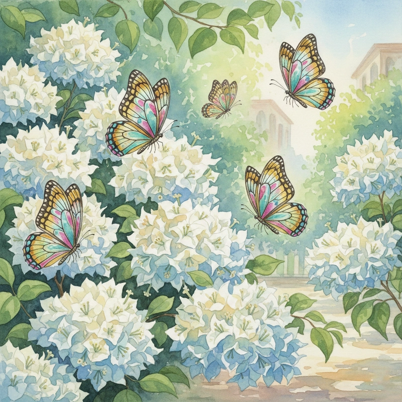 Vẽ hoa giấy bằng màu nước