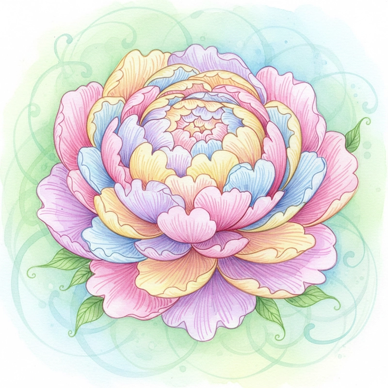 Vẽ hoa mẫu đơn cho người yêu tranh