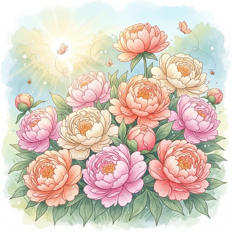 Vẽ hoa mẫu đơn nghệ thuật Á Đông