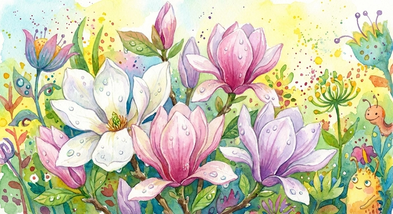 Vẽ hoa mộc lan cảm xúc