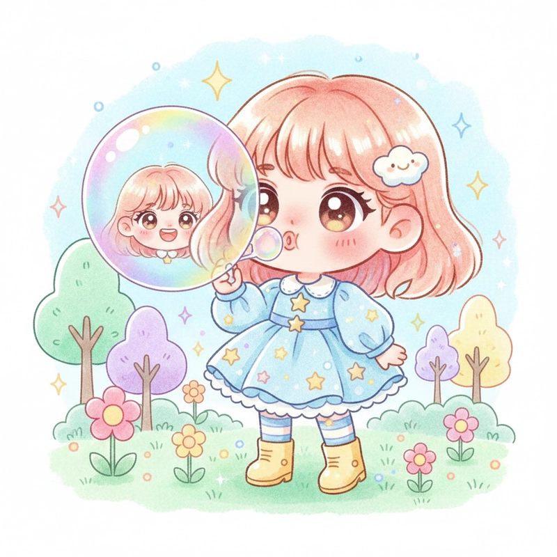 Vẽ tranh Chibi Cute Girl đơn giản mà đẹp.