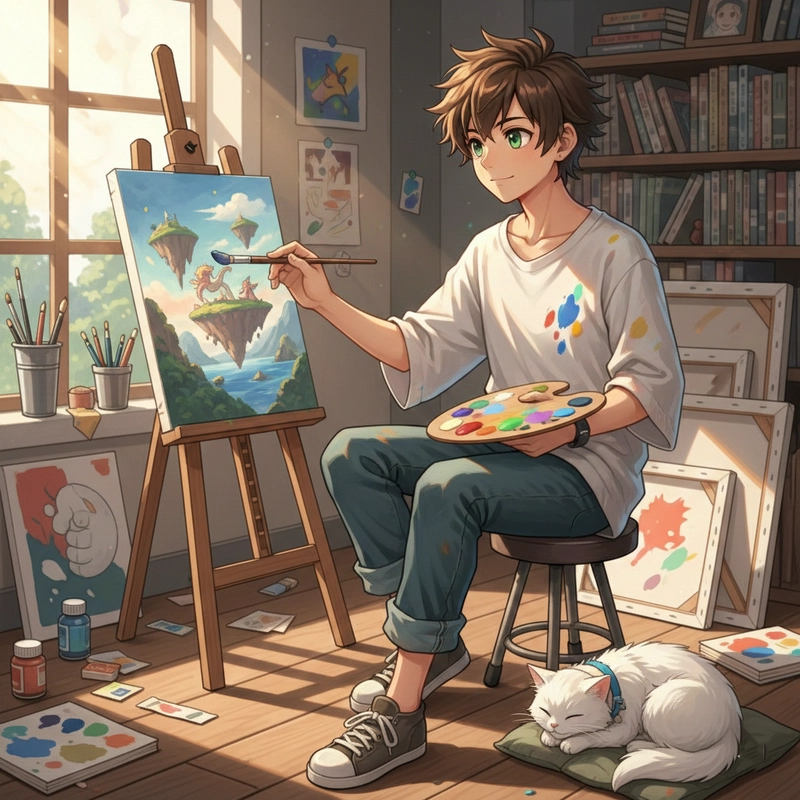 Vẽ tranh anime nam cute với nét dễ thương