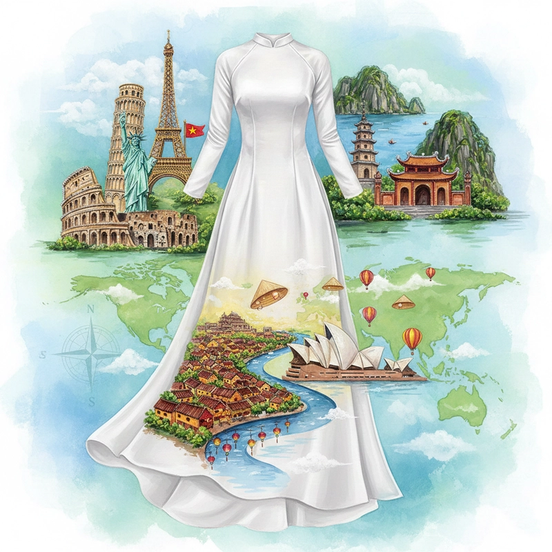 Vẽ tranh áo dài Việt Nam mang giá trị văn hóa