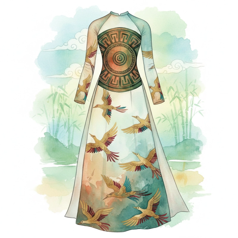 Vẽ tranh áo dài truyền thống Việt Nam tinh tế