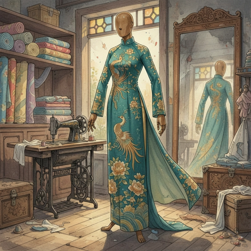 Vẽ tranh áo dài truyền thống mang bản sắc Việt