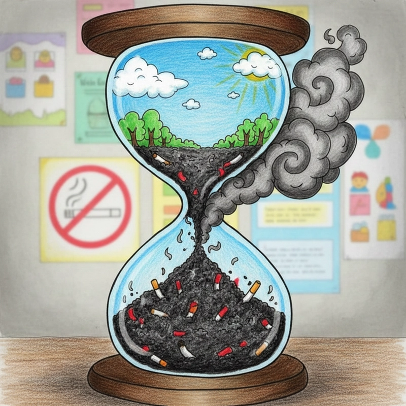 Vẽ tranh cấm hút thuốc lá phù hợp mỹ thuật