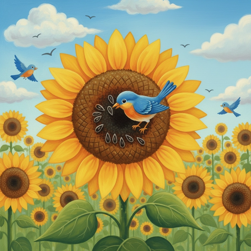 Vẽ tranh cánh đồng hoa hướng dương