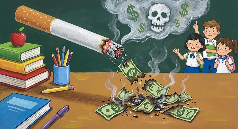 Vẽ tranh chủ đề cấm hút thuốc lá cho học sinh