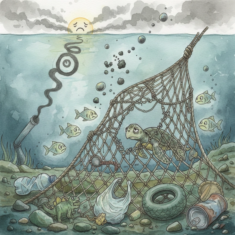 Vẽ tranh chủ đề ô nhiễm môi trường phổ biến