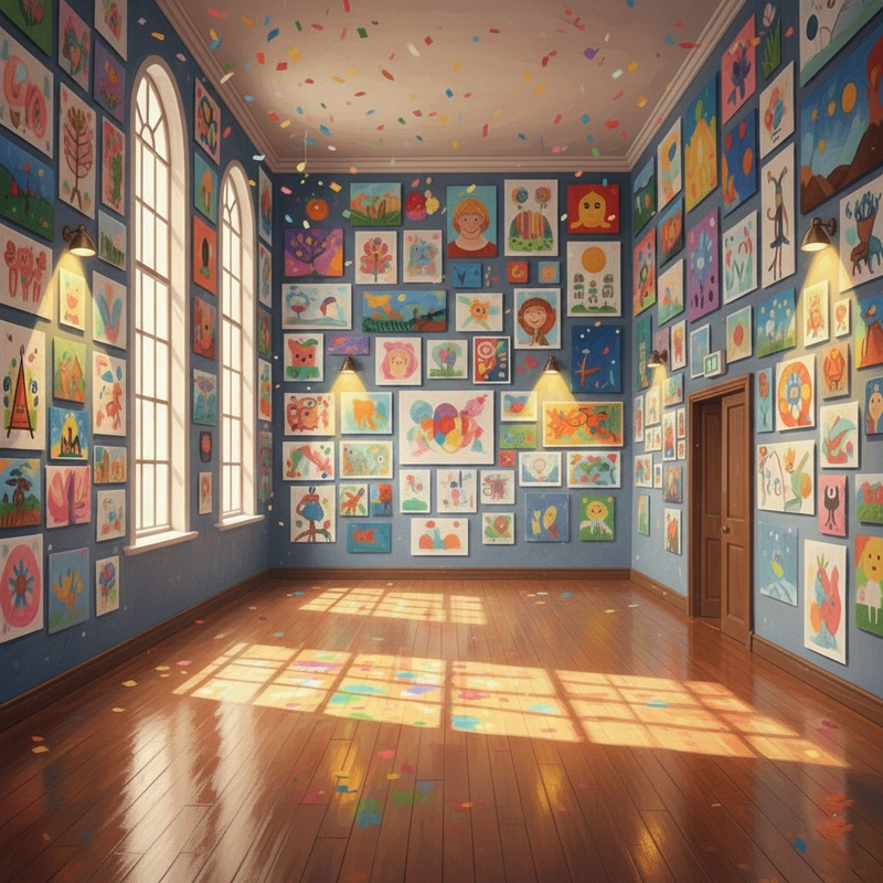 Vẽ tranh chủ đề trang trí hội trường sáng tạo.