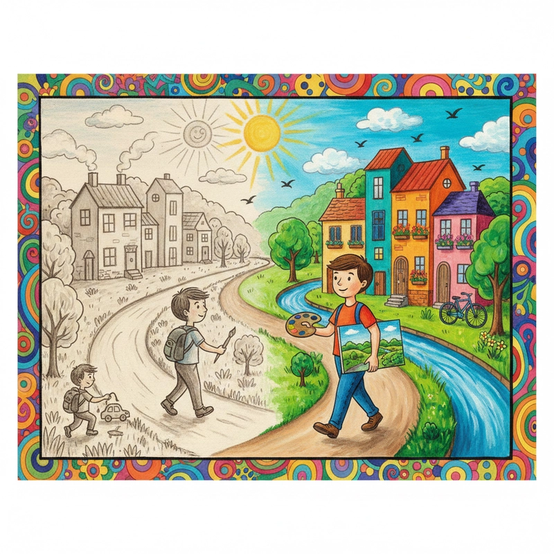 Vẽ tranh cuộc sống quanh em đơn giản nhất