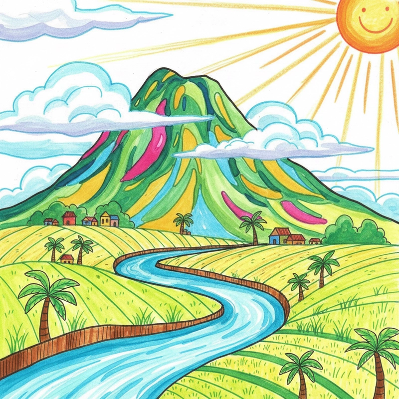 Vẽ tranh danh lam thắng cảnh Núi Bà Đen (Tây Ninh)