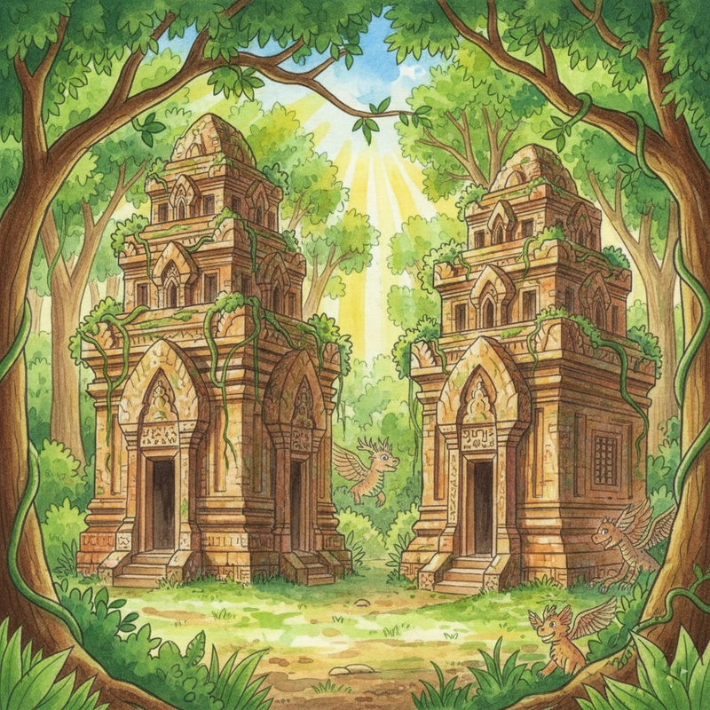 Vẽ tranh danh lam thắng cảnh ở địa phương em - tháp Chăm Pa cổ