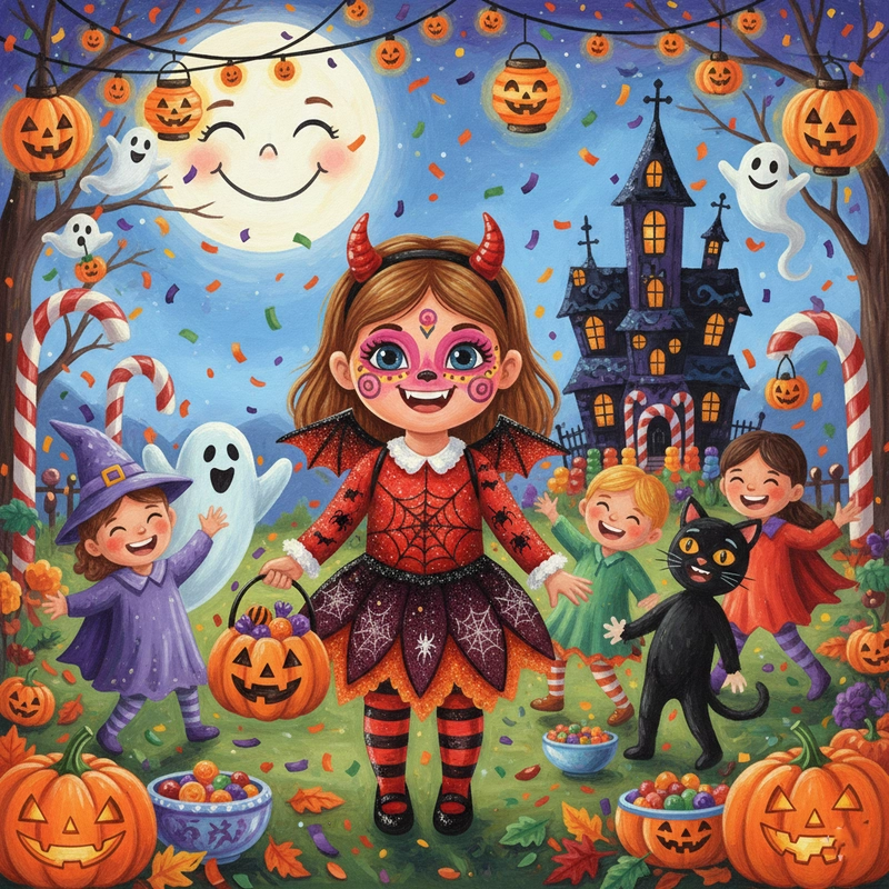 Vẽ tranh đề tài Halloween màu sắc nổi bật
