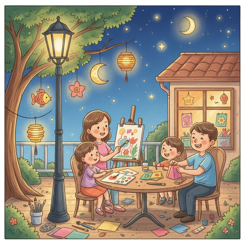 Vẽ tranh đề tài sinh hoạt gia đình cho học sinh