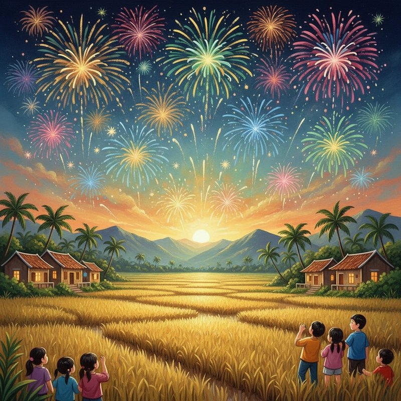 Vẽ tranh gia đình đón Tết