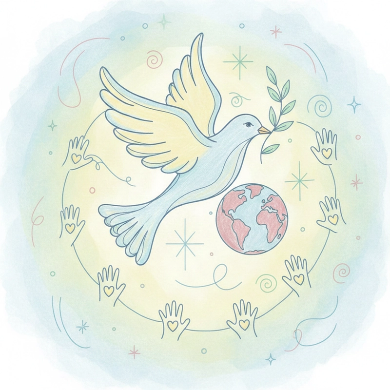 Vẽ tranh hòa bình đơn giản lớp 5 dễ vẽ