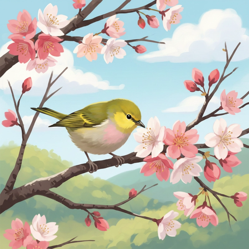 Vẽ tranh hoa đào sáng tạo