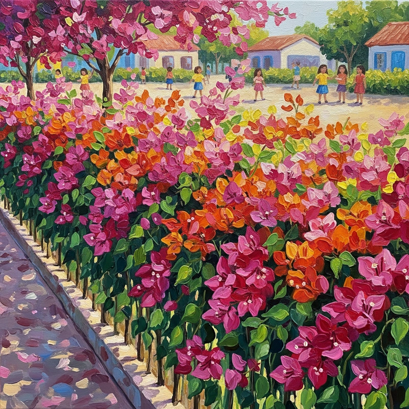 Vẽ tranh hoa giấy sáng màu