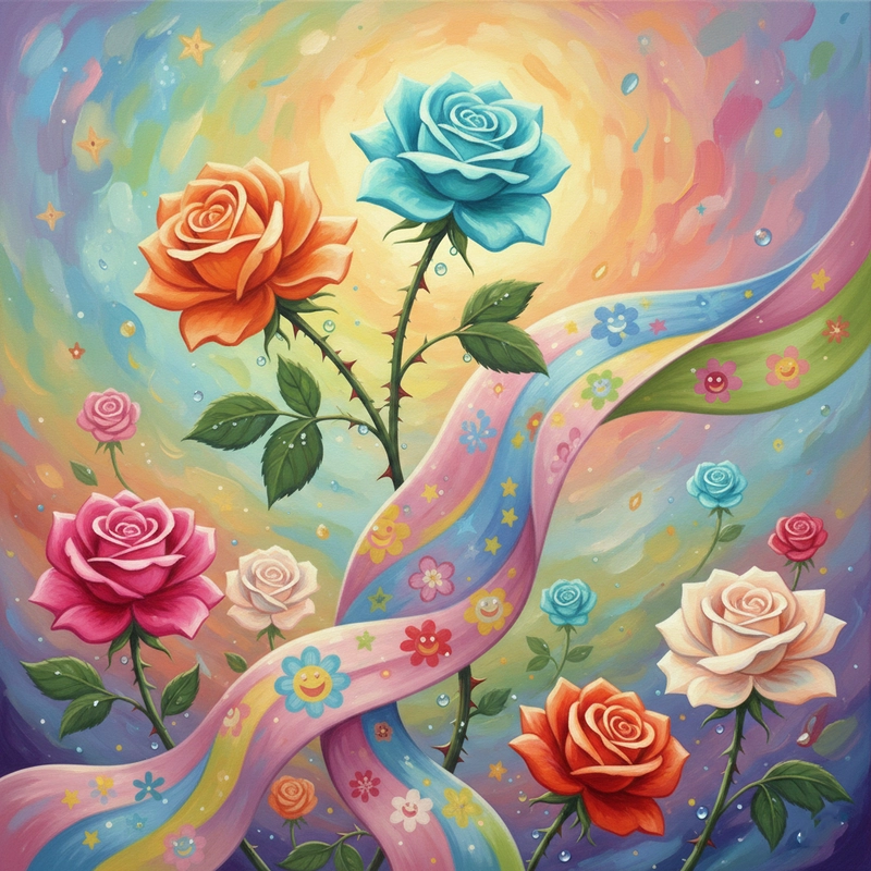 Vẽ tranh hoa hồng sáng tạo