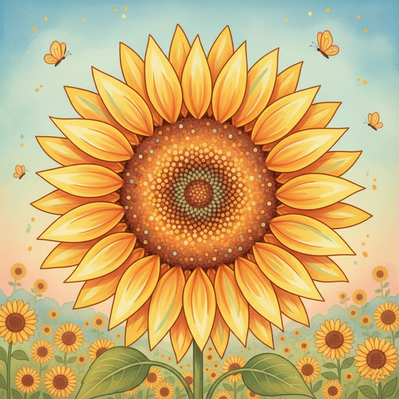 Vẽ tranh hoa hướng dương sáng tạo