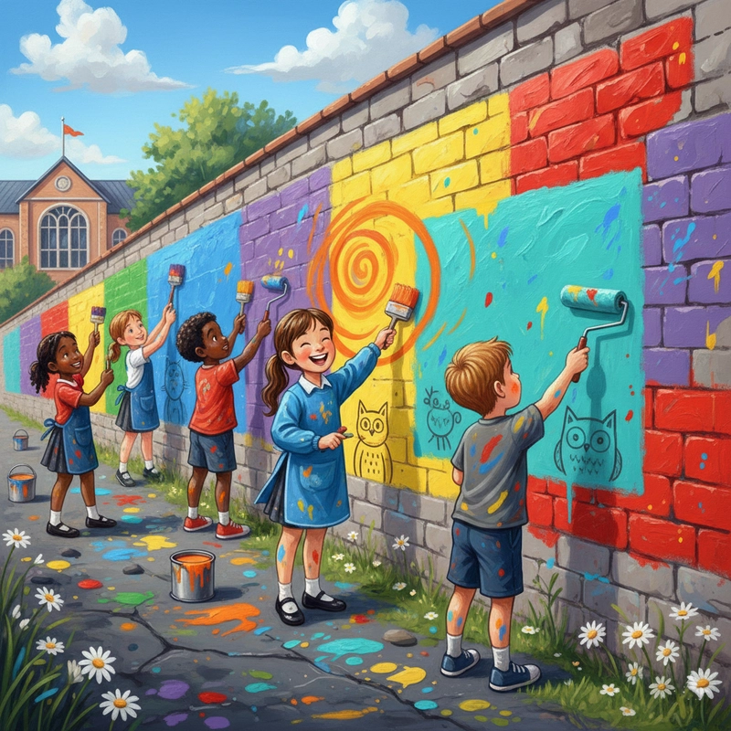 Vẽ tranh hoạt động ở trường đơn giản mà đẹp