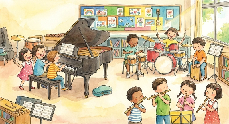 Vẽ tranh hoạt động ở trường học gần gũi