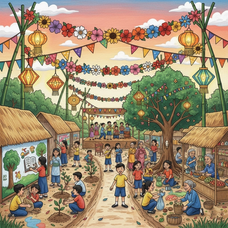 Vẽ tranh hoạt động vì cộng đồng cho học sinh