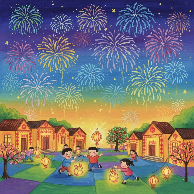 Vẽ tranh ngày Tết với trẻ nhỏ vui đón xuân.