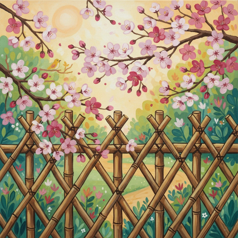 Vẽ tranh phong cảnh hoa đào