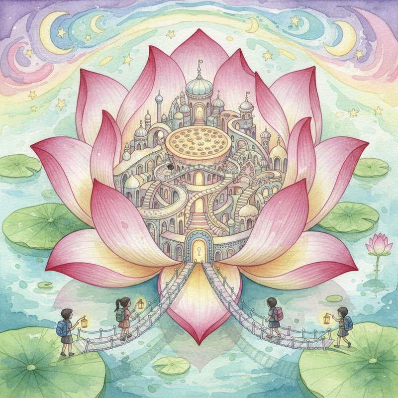 Vẽ tranh phong cảnh hoa sen