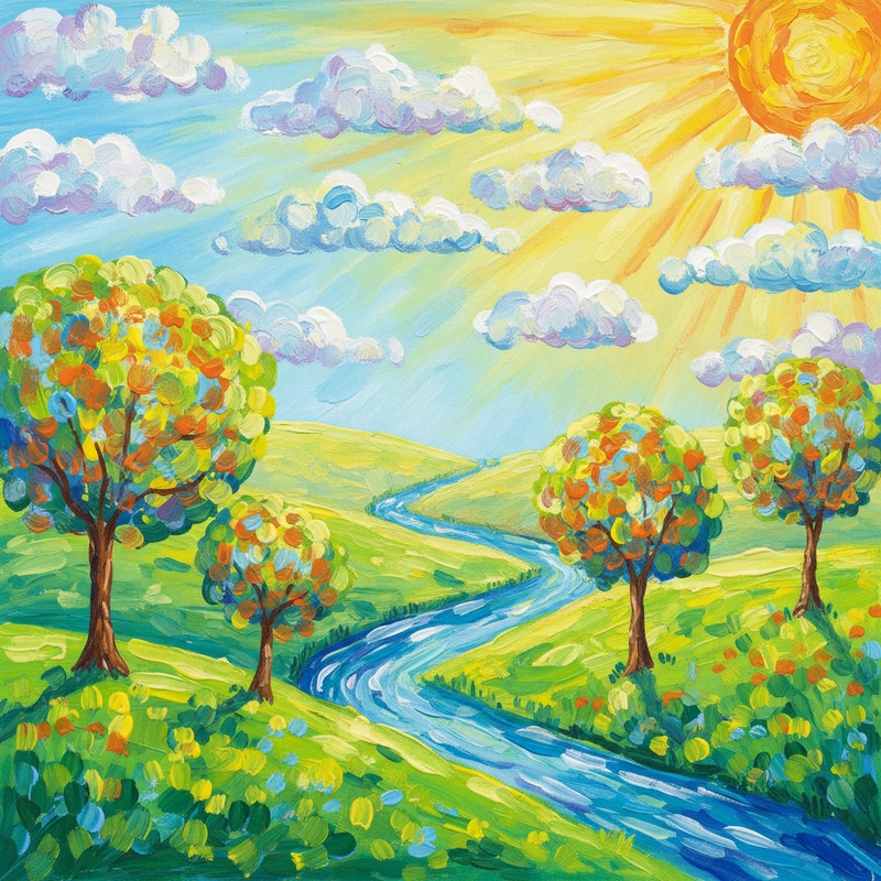 Vẽ tranh phong cảnh lớp 5 đầy màu sắc