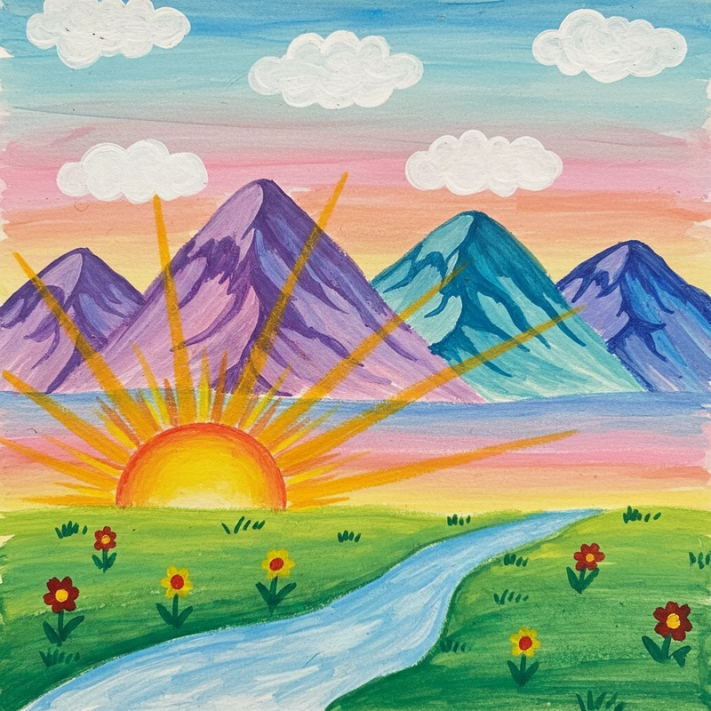 Vẽ tranh phong cảnh lớp 5 sinh động