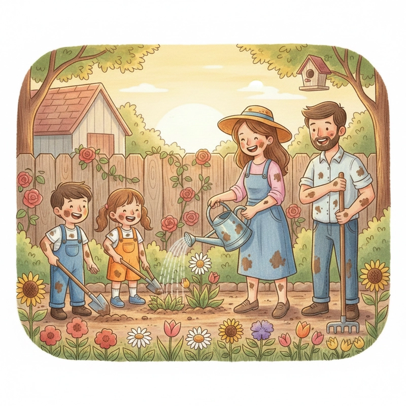 Vẽ tranh sinh hoạt trong gia đình hồn nhiên