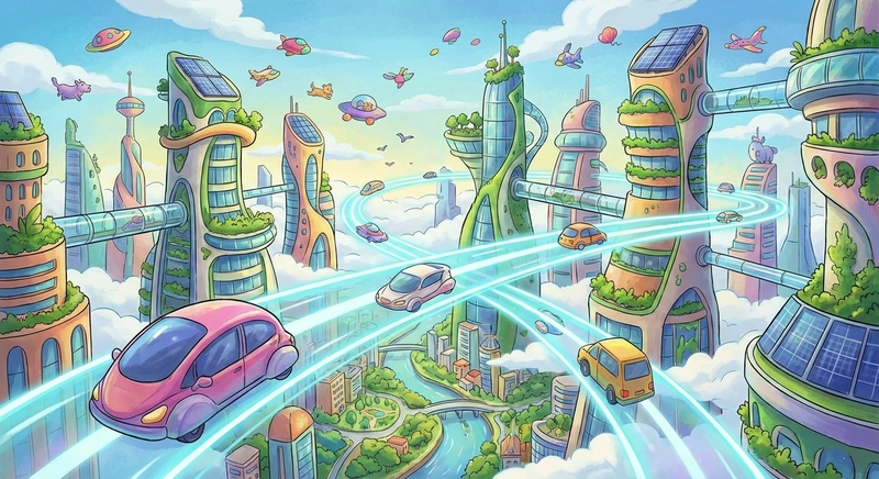 Vẽ tranh thành phố trong tương lai hiện đại